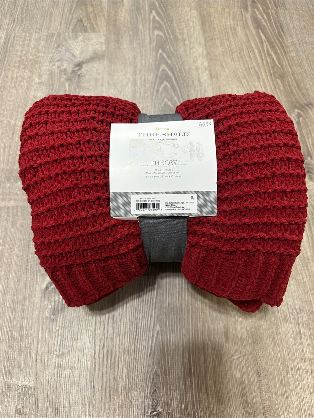 Threshold Red Knitted Cozy Throw Blanket 50x60
